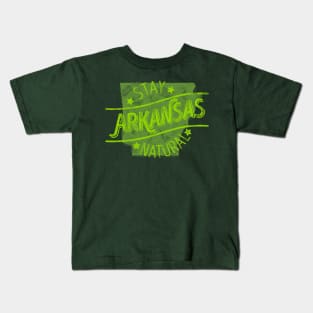 Arkansas - Stay Natural (Green) Kids T-Shirt